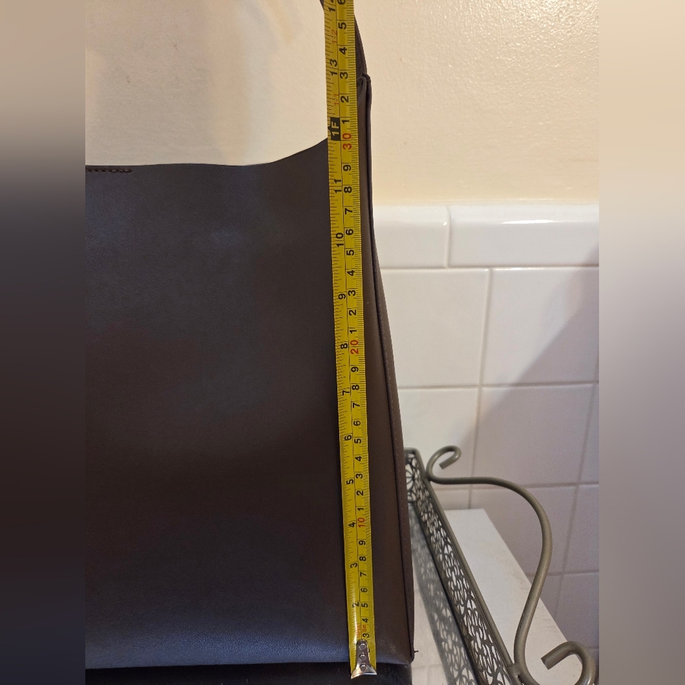 MANGO Minimalist Brown Faux Leather Shoulder Bag - Picture 5 of 6